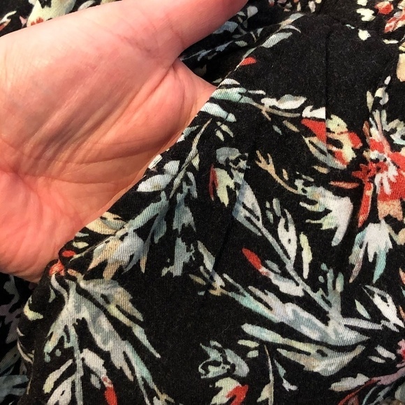 JESSICA SIMPSON Pants Women's Size XXL Black Pink Ankle Length Floral - Picture 12 of 13